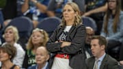 Sep 21, 2025; Minneapolis, Minnesota, USA; Minnesota Lynx head coach Cheryl Reeve looks on against the Phoenix Mercury in the second half during game one of the second round for the 2025 WNBA Playoffs at Target Center. Mandatory Credit: Jesse Johnson-Imagn Images