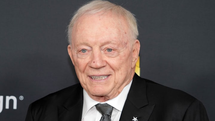 Dallas Cowboys owner Jerry Jones on the red carpet before Super Bowl LIX NFL Honors at Saenger Theatre. Dallas Cowboys owner Jerry Jones on the red carpet before Super Bowl LIX NFL Honors at Saenger Theatre.