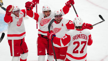 Mar 9, 2024; Las Vegas, Nevada, USA; Detroit Red Wings defenseman Shayne Gostisbehere (41)