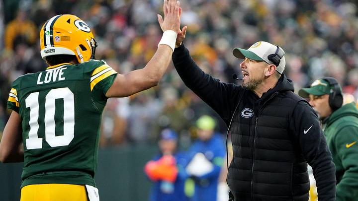 Jordan Love (L), Matt LaFleur (R), Packers vs. Eagles
