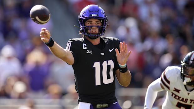 TCU quarterback Josh Hoover (10) is hoping to keep the Horned Frogs' Big 12 title game hopes alive with a win over Baylor.