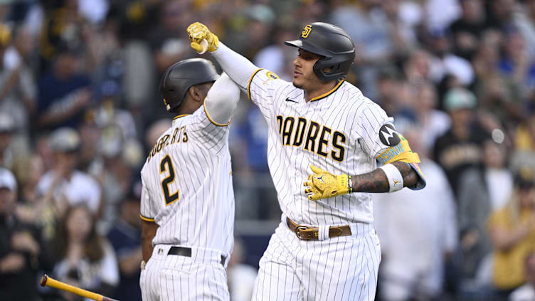 San Diego Padres third baseman Manny Machado and shortstop Xander Bogaerts