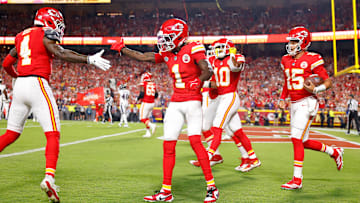 Xavier Worthy, Rashee Rice, Isiah Pacheco, Patrick Mahomes, Kansas City Chiefs
