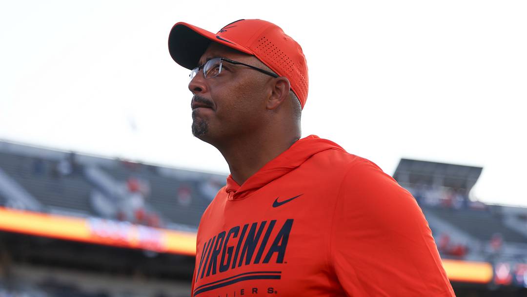 Aug 29, 2026; Charlottesville, Virginia, USA;  Virginia Cavaliers head coach Tony Elliott exits the field following the game against the North Carolina State Wolfpack at Scott Stadium.  Mandatory Credit: Greg Atkins-Imagn Images