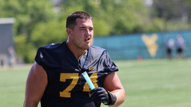 West Virginia University offensive lineman Wyatt Milum