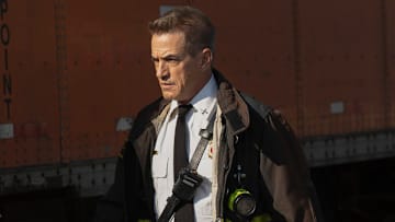 CHICAGO FIRE -- "Down The Rabbit Hole" Episode 13005 -- Pictured: Dermot Mulroney as Chief Dom Pascal