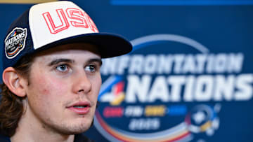 Jack Hughes at 4 Nations media day 