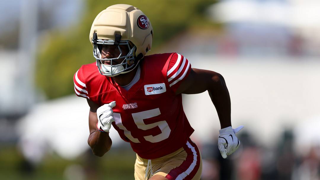 Aug 6, 2026; Santa Clara, CA, USA; San Francisco 49ers wide receiver De'Zhaun Stribling (15) during training camp at SAP Performance Facility. Mandatory Credit: Sergio Estrada-Imagn Images Aug 6, 2026; Santa Clara, CA, USA; San Francisco 49ers wide receiver De'Zhaun Stribling (15) during training camp at SAP Performance Facility. Mandatory Credit: Sergio Estrada-Imagn Images
