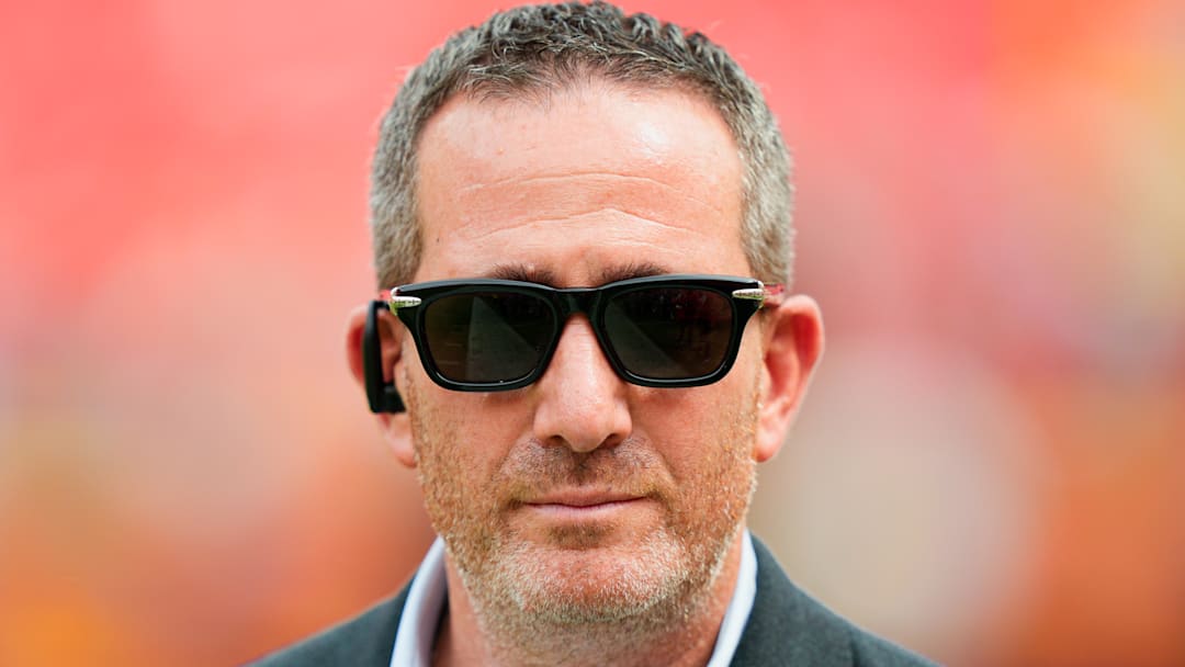 Sep 14, 2025; Kansas City, Missouri, USA; Philadelphia Eagles general manager Howie Roseman looks on prior to the game between the Kansas City Chiefs and the Philadelphia Eagles at GEHA Field at Arrowhead Stadium. Mandatory Credit: Jay Biggerstaff-Imagn Images Sep 14, 2025; Kansas City, Missouri, USA; Philadelphia Eagles general manager Howie Roseman looks on prior to the game between the Kansas City Chiefs and the Philadelphia Eagles at GEHA Field at Arrowhead Stadium. Mandatory Credit: Jay Biggerstaff-Imagn Images