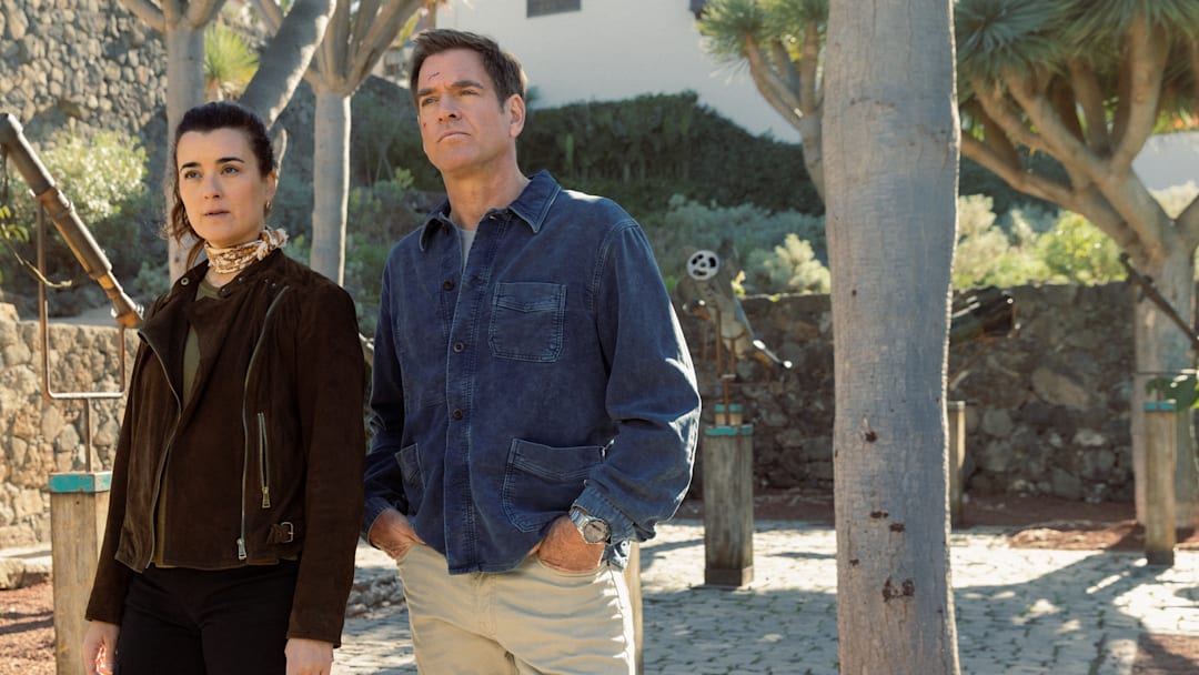 L-R Cote De Pablo as Ziva David and Michael Weatherly as Tony Dinozzo In NCIS: Tony & Ziva, episode 10, season 1, airing on Paramount+ 2025. Photo Credit: Marcell Piti/Paramount+ L-R Cote De Pablo as Ziva David and Michael Weatherly as Tony Dinozzo In NCIS: Tony & Ziva, episode 10, season 1, airing on Paramount+ 2025. Photo Credit: Marcell Piti/Paramount+