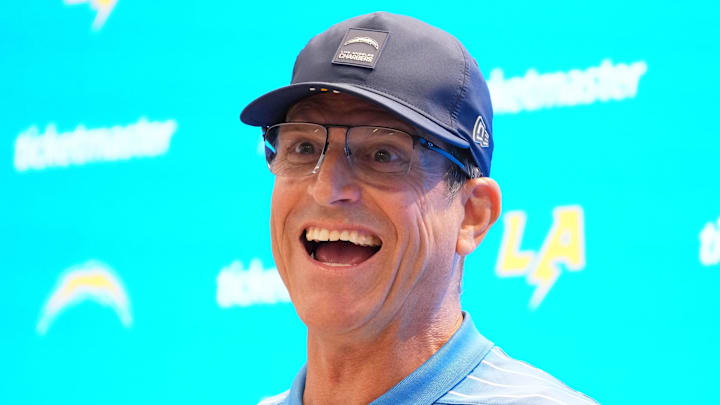 Chargers head coach Jim Harbaugh
