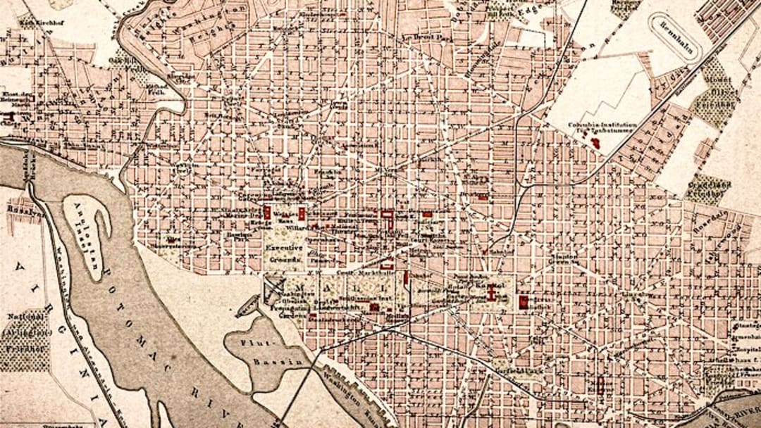 An 1898 map of the District of Columbia.