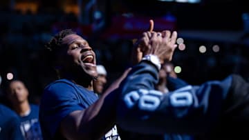 Feb 12, 2025; Minneapolis, Minnesota, USA; Minnesota Timberwolves guard Anthony Edwards (5) is introduced before a game against the Milwaukee Bucks at Target Center. Mandatory Credit: Brad Rempel-Imagn Images