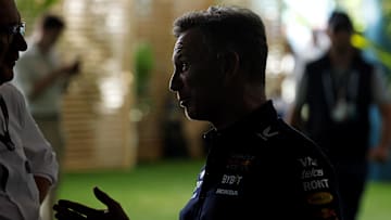 May 3, 2024; Miami Gardens, Florida, USA; Red Bull Racing team principal Christian Horner after sprint qualifying at Miami International Autodrome. Mandatory Credit: Peter Casey-Imagn Images