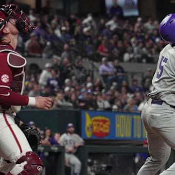 TCU Horned Frogs and Arkansas Razorbacks during the College Baseball Showdown at Globe Life Field.