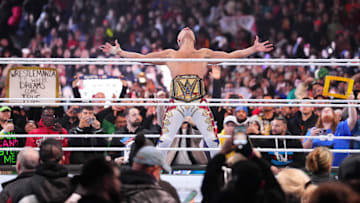 WWE Universal Championship match between Roman Reigns and Cody Rhodes during Wrestlemania XL Sunday at Lincoln Financial Field. 