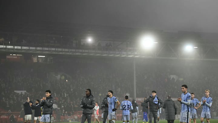 Spurs players after the game