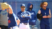Feb 18, 2024; Glendale, AZ, USA;  Both Los Angeles Dodgers starting pitchers recovering from
