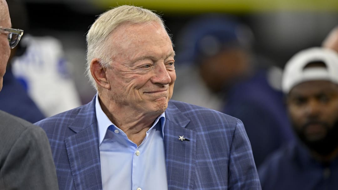Dallas Cowboys owner Jerry Jones looks on before the game against the Baltimore Ravens at AT&T Stadium. 