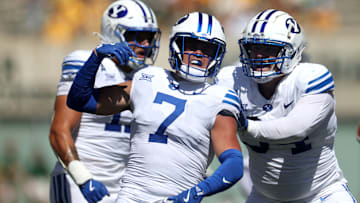 Crew Wakley celebrates after securing the game-sealing interception.