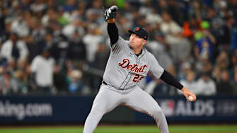 Oct 5, 2025; Seattle, Washington, USA; Detroit Tigers pitcher Tarik Skubal (29) pitches against the Seattle Mariners in the seventh inning during game two of the ALDS round for the 2025 MLB playoffs at T-Mobile Park. Mandatory Credit: Steven Bisig-Imagn Images