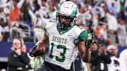 DeSoto receiver Daylon Singleton goes in for a touchdown during the Eagles' 74-14 win against Humble Summer Creek for the 6A Division II state title in December of 2023.