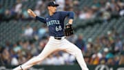 Seattle Mariners pitcher George Kirby throws during a game against the San Diego Padres on Sept. 10, 2024, at T-Mobile Park.