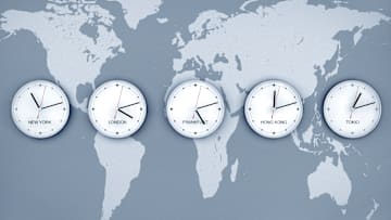 Time zones throughout the world.