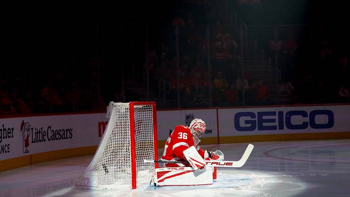 Mar 28, 2026; Detroit, Michigan, USA; Detroit Red Wings goaltender John Gibson (36). Mandatory Credit: Rick Osentoski-Imagn Images Mar 28, 2026; Detroit, Michigan, USA; Detroit Red Wings goaltender John Gibson (36). Mandatory Credit: Rick Osentoski-Imagn Images