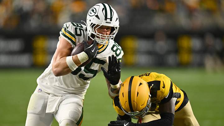 Pittsburgh Steelers cornerback Joey Porter Jr., Green Bay Packers tight end Tucker Kraft