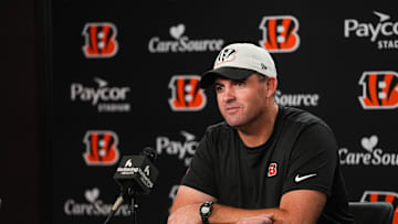 Bengals Head Coach Zac Taylor speaks at a press conference on Monday October 20, 2025.