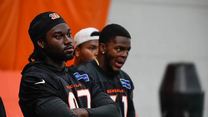 The Cincinnati Bengals practice in the off season on Tuesday May 20, 2025. Bengals 2025 draft pick Shemar Stewart (97).