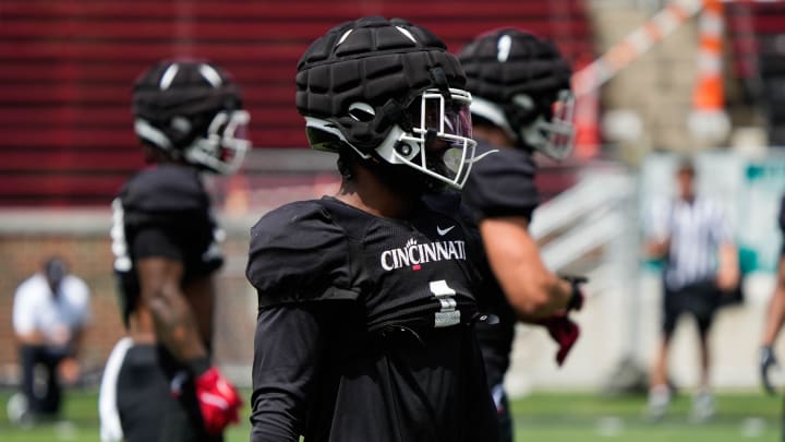 UC Bearcats hold a scrimmage at Nippert Stadium on Friday August 16, 2024. CB Jordan Young on the field.