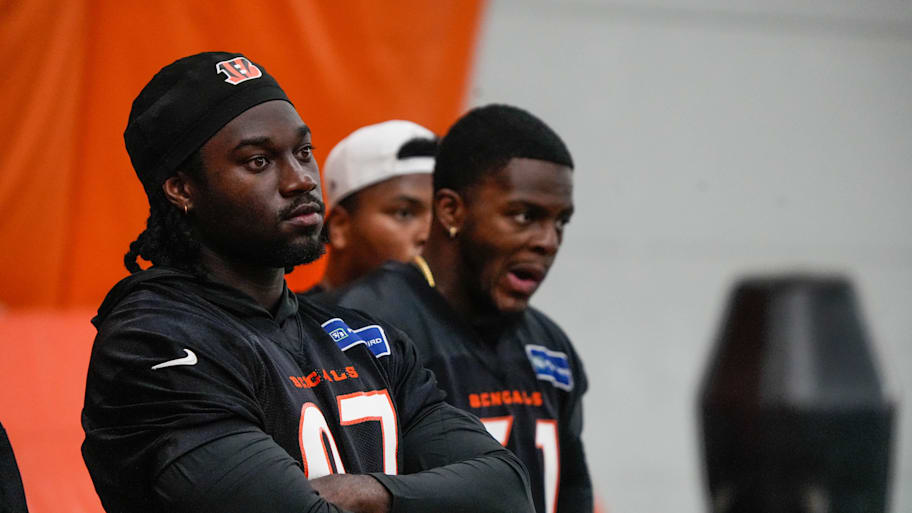 The Cincinnati Bengals practice in the off season on Tuesday May 20, 2025. Bengals 2025 draft pick Shemar Stewart (97). | Phil Didion/The Enquirer / USA TODAY NETWORK via Imagn Images