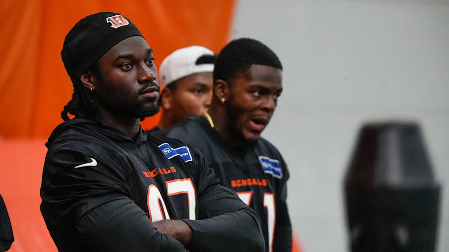 The Cincinnati Bengals practice in the off season on Tuesday May 20, 2025. Bengals 2025 draft pick Shemar Stewart (97). | Phil Didion/The Enquirer / USA TODAY NETWORK via Imagn Images