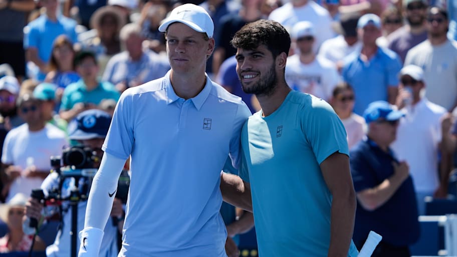 Carlos Alcaraz defeated Jannik Sinner via walkover in the Cincinnati Open final. | Phil Didion/The Enquirer / USA TODAY NETWORK via Imagn Images