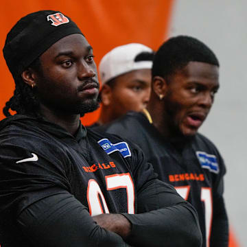 The Cincinnati Bengals practice in the off season on Tuesday May 20, 2025. Bengals 2025 draft pick Shemar Stewart (97).