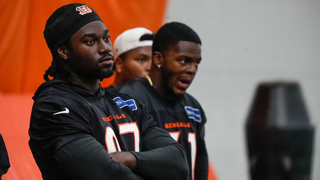 The Cincinnati Bengals practice in the off season on Tuesday May 20, 2025. Bengals 2025 draft pick Shemar Stewart (97).