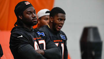 The Cincinnati Bengals practice in the off season on Tuesday May 20, 2025. Bengals 2025 draft pick Shemar Stewart (97).