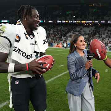 Saquon Barkley agreed with A.J. Brown that the Eagles offense can improve. 