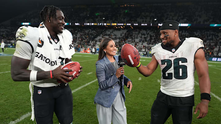 Saquon Barkley agreed with A.J. Brown that the Eagles offense can improve. 