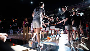 Valley's Trevin Jirak (52) is introduced during the Class 4A state title game on Friday, March 14, 2025, at Wells Fargo Arena.