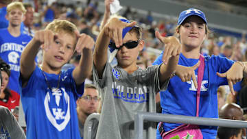 Kentucky fans show L’s down against Georgia Saturday night at Kroger Field.
Sept. 14, 2024