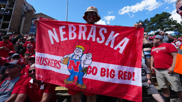 Nebraska Cornhuskers fans during the fourth quarter against the Colorado Buffaloes at Folsom Field.