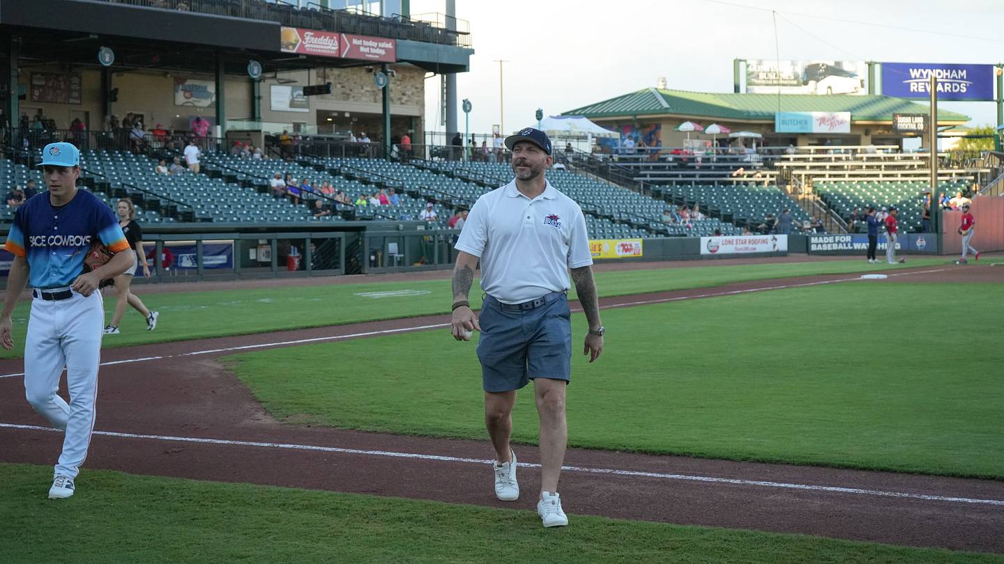 Former Red Wings' Rival, Mentee Throws Out First Pitch Ahead of Inaugural Season