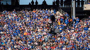 Fans fill the stands during a game between the New York Giants and the Washington Commanders at MetLife Stadium in East Rutherford on Sunday, Nov. 3, 2024.