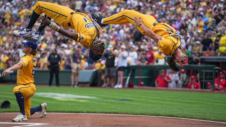 The Savannah Bananas played the Texas Tailgaters at Great American Ballpark on Friday June 13, 2025. The game included music, dancing, non-baseball games, backflips and featured Reds players like Todd Frazier, Bronson Arroyo and Sean Casey. The Bananas will play the Texas Tailgaters again on Saturday to a packed Great American Ballpark.