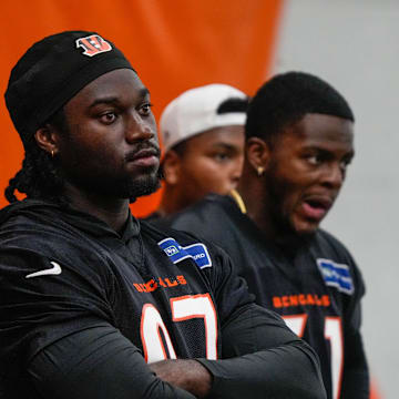 The Cincinnati Bengals practice in the off season on Tuesday May 20, 2025. Bengals 2025 draft pick Shemar Stewart (97).