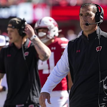 Wisconsin Badgers head coach Luke Fickell during the game 