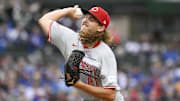 Sep 28, 2024; Chicago, Illinois, USA;  Cincinnati Reds pitcher Rhett Lowder (81) delivers against the Chicago Cubs during the first inning at Wrigley Field. Mandatory Credit: Matt Marton-Imagn Images
